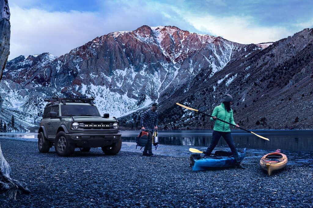 2024 Ford Bronco Big Bend Two Door Cactus Gray with Available Yakima Kayak Holder Accessory 2025 Ford Bronco Overview