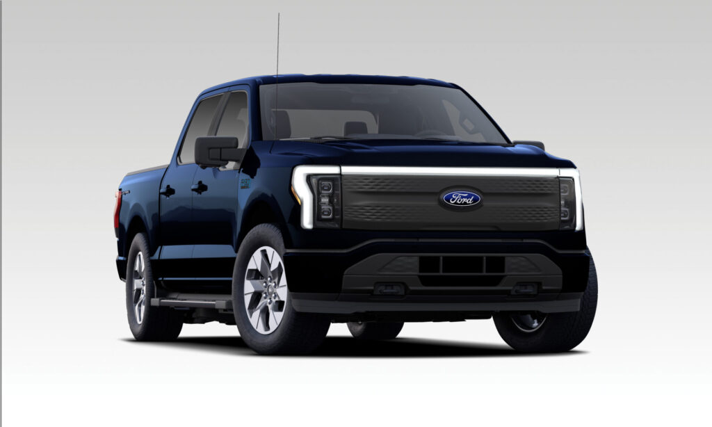 2025 F-150 Lightning Flash Antimatter Blue Metallic front view