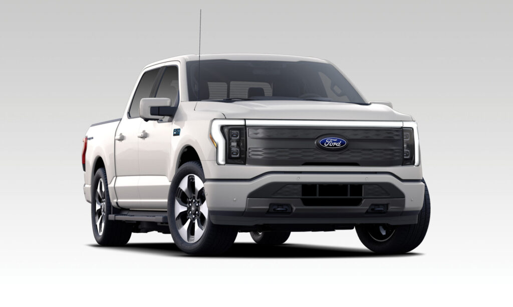 2025 F-150 Lightning Platinum Star White Metallic Tri-coat front view