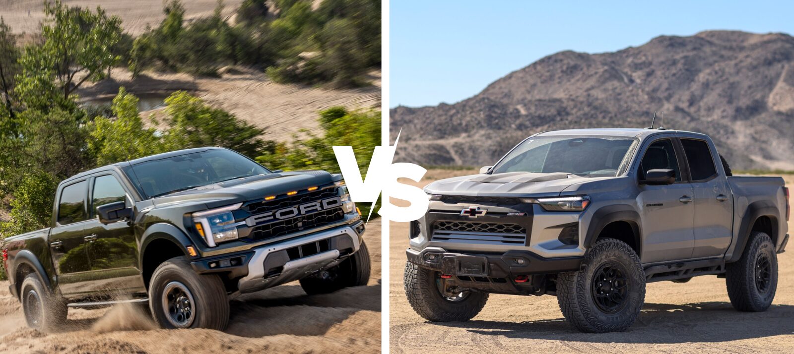 Comparing the 2024 Ford Ranger Raptor vs. the 2024 Chevrolet Colorado ZR2