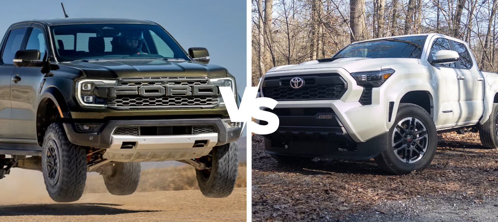 Compare the 2024 Ford Ranger Raptor vs. the 2024 Toyota Tacoma TRD Pro